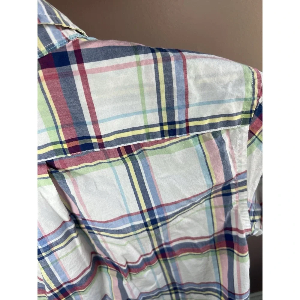 Ralph Lauren Polo Boys Plaid Button Button Short Sleeve Shirt Size Large (14-16)